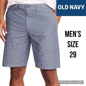 Old Navy Mens Shorts Ultimate Slim Built In Flex Chambray Blue 10” Inseam Sz 29